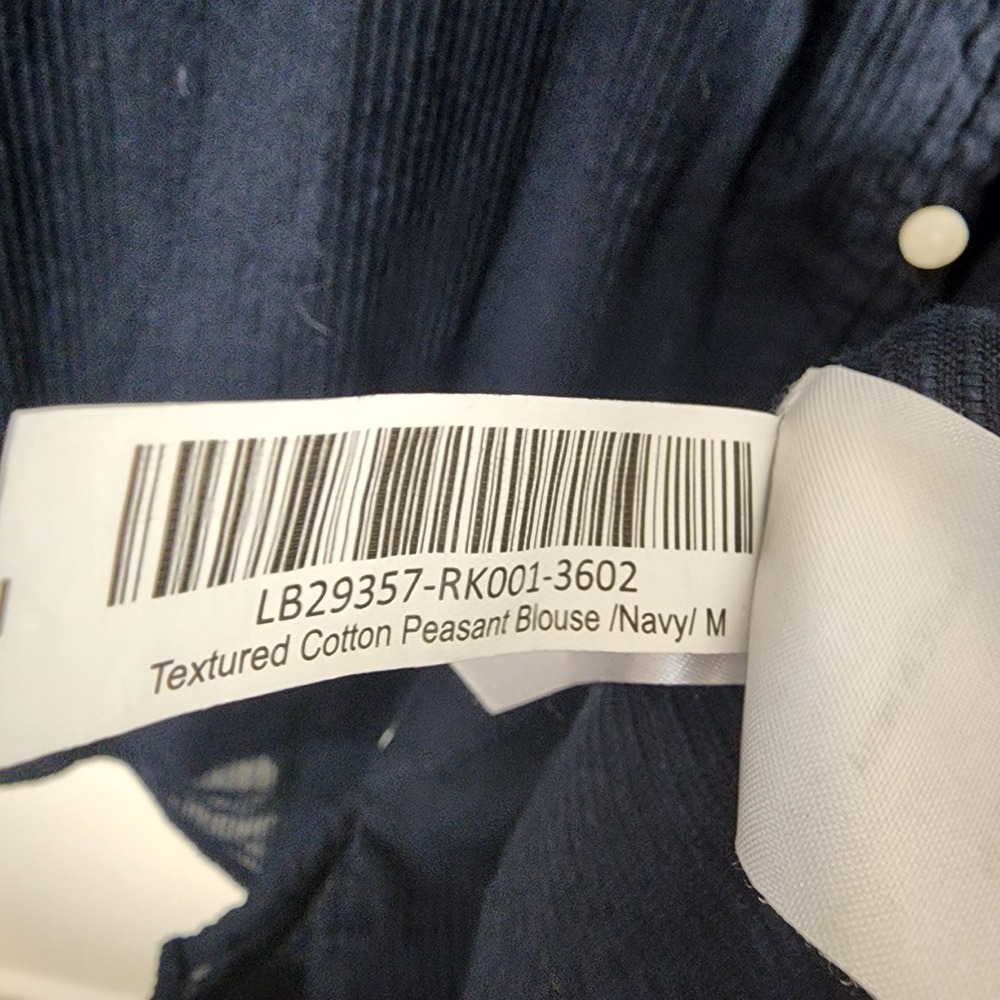 Quince Navy Blue Ruffled Button-Front Blouse - Picture 7 of 7